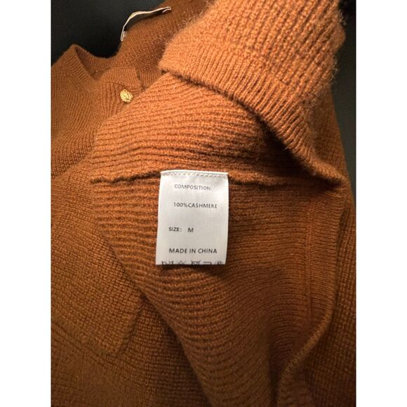 Como Boca 100% Cashmere Sweater Vest Brown Button Knit Tank Top M Quiet Luxury - Picture 5 of 5